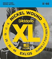 D'ADDARIO EXL125 Nickel Wound, Super Light Top/ Regular Bottom, 9-46