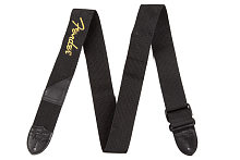 FENDER BLACK STRAP/YELLOW LOGO