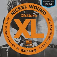 D'ADDARIO EXL140-8 NICKEL WOUND 8-STRING LIGHT TOP/HEAVY BOTTOM 10-74